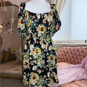 Torrid Black Floral Mini Dress